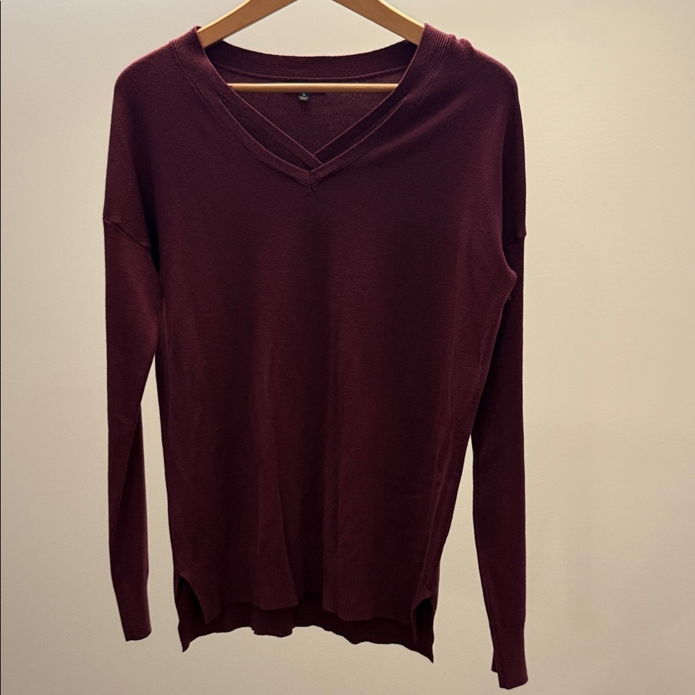 Pink Clover Deep Red V-Neck Sweater